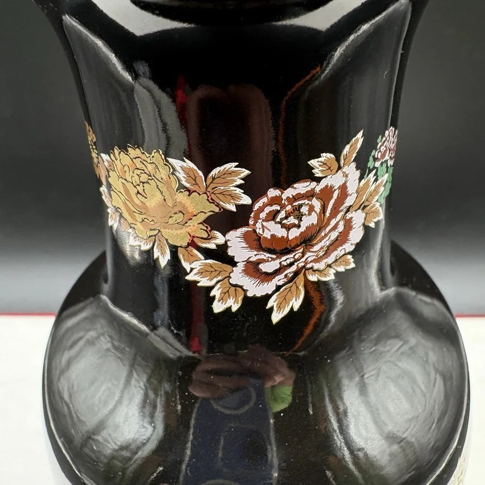 Peacock Vase Black 10.5